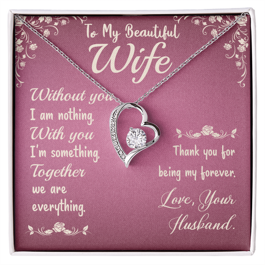 To my wife, love presenting personalized necklace gift card from Husband on Valentine's Day - Gift Junction 