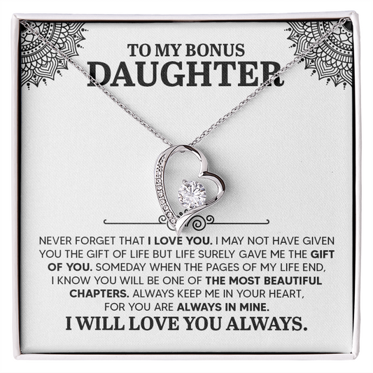 To my Daughter, Personalised Gift, Engraved Heart Necklace, Any Text, Necklace, Gift for Her, Birthday, Anniversary , Valentine's Day - Gift Junction 