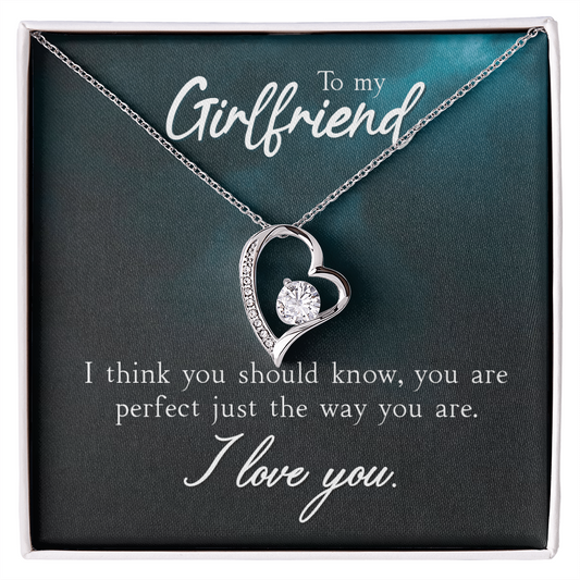 To my Girlfriend  Necklace with Printed Message - Birthday, Wedding , for Girlfriend - I Love You Presents for Valentine Active - Gift Junction 