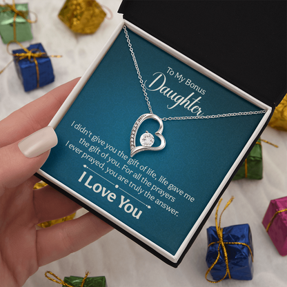 To my Bonus Daughter Necklace Message card - Gift Junction 