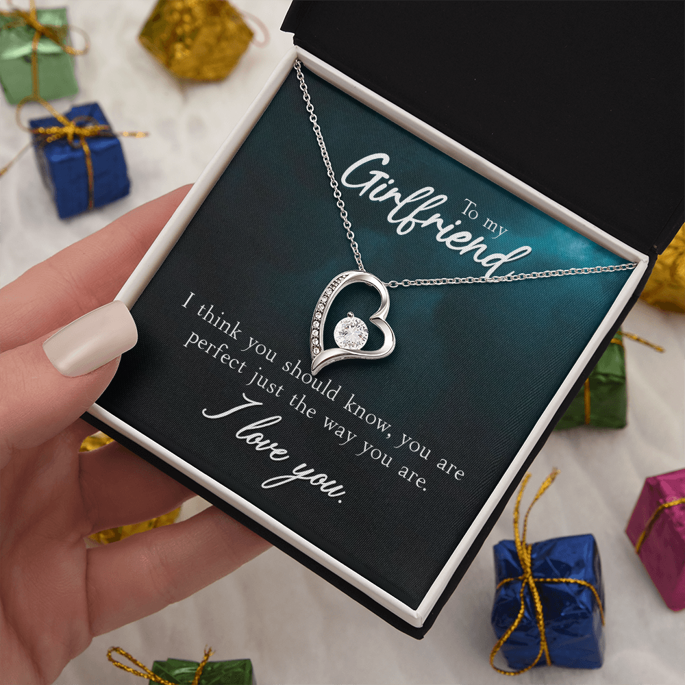 To my Girlfriend  Necklace with Printed Message - Birthday, Wedding , for Girlfriend - I Love You Presents for Valentine Active - Gift Junction 