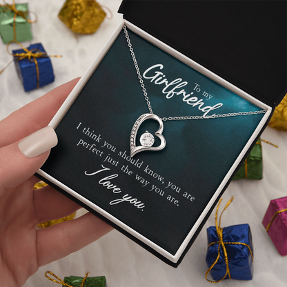 To my Girlfriend  Necklace with Printed Message - Birthday, Wedding , for Girlfriend - I Love You Presents for Valentine Active - Gift Junction 