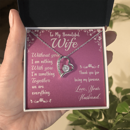 To my wife, love presenting personalized necklace gift card from Husband on Valentine's Day - Gift Junction 