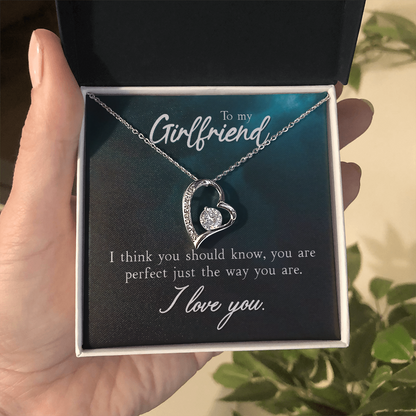 To my Girlfriend  Necklace with Printed Message - Birthday, Wedding , for Girlfriend - I Love You Presents for Valentine Active - Gift Junction 