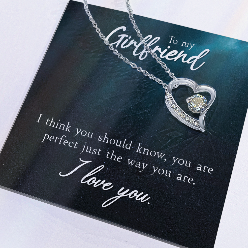 To my Girlfriend  Necklace with Printed Message - Birthday, Wedding , for Girlfriend - I Love You Presents for Valentine Active - Gift Junction 