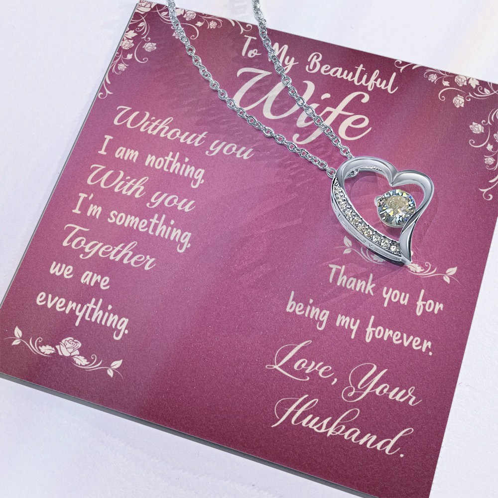 To my wife, love presenting personalized necklace gift card from Husband on Valentine's Day - Gift Junction 