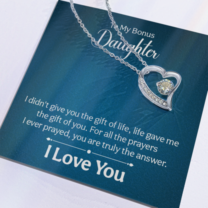 To my Bonus Daughter Necklace Message card - Gift Junction 