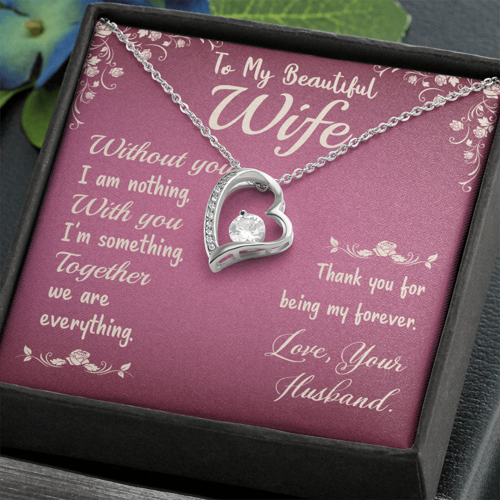To my wife, love presenting personalized necklace gift card from Husband on Valentine's Day - Gift Junction 