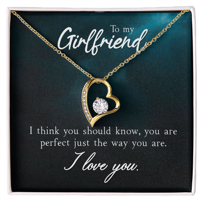 To my Girlfriend  Necklace with Printed Message - Birthday, Wedding , for Girlfriend - I Love You Presents for Valentine Active - Gift Junction 