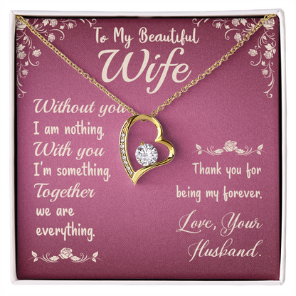 To my wife, love presenting personalized necklace gift card from Husband on Valentine's Day - Gift Junction 