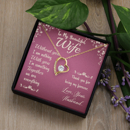 To my wife, love presenting personalized necklace gift card from Husband on Valentine's Day - Gift Junction 