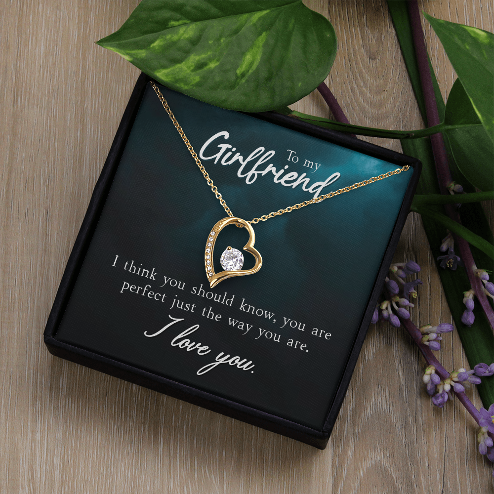 To my Girlfriend  Necklace with Printed Message - Birthday, Wedding , for Girlfriend - I Love You Presents for Valentine Active - Gift Junction 