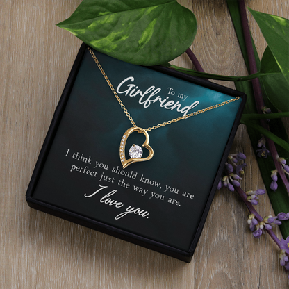 To my Girlfriend  Necklace with Printed Message - Birthday, Wedding , for Girlfriend - I Love You Presents for Valentine Active - Gift Junction 
