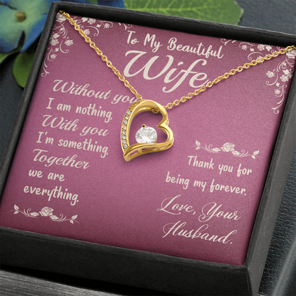To my wife, love presenting personalized necklace gift card from Husband on Valentine's Day - Gift Junction 