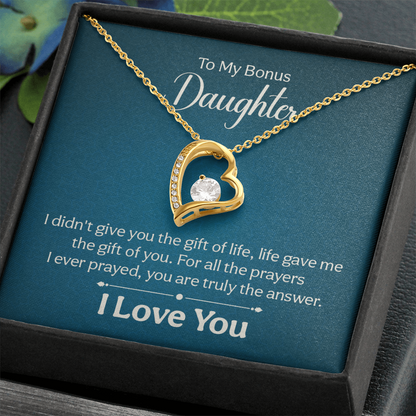 To my Bonus Daughter Necklace Message card - Gift Junction 