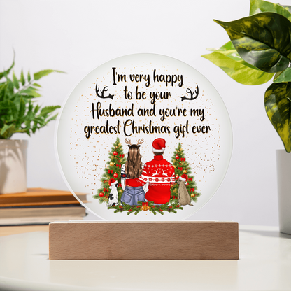 Printed Acrylic Circle Plaque  Husband  To Wife gift - Gift Junction 