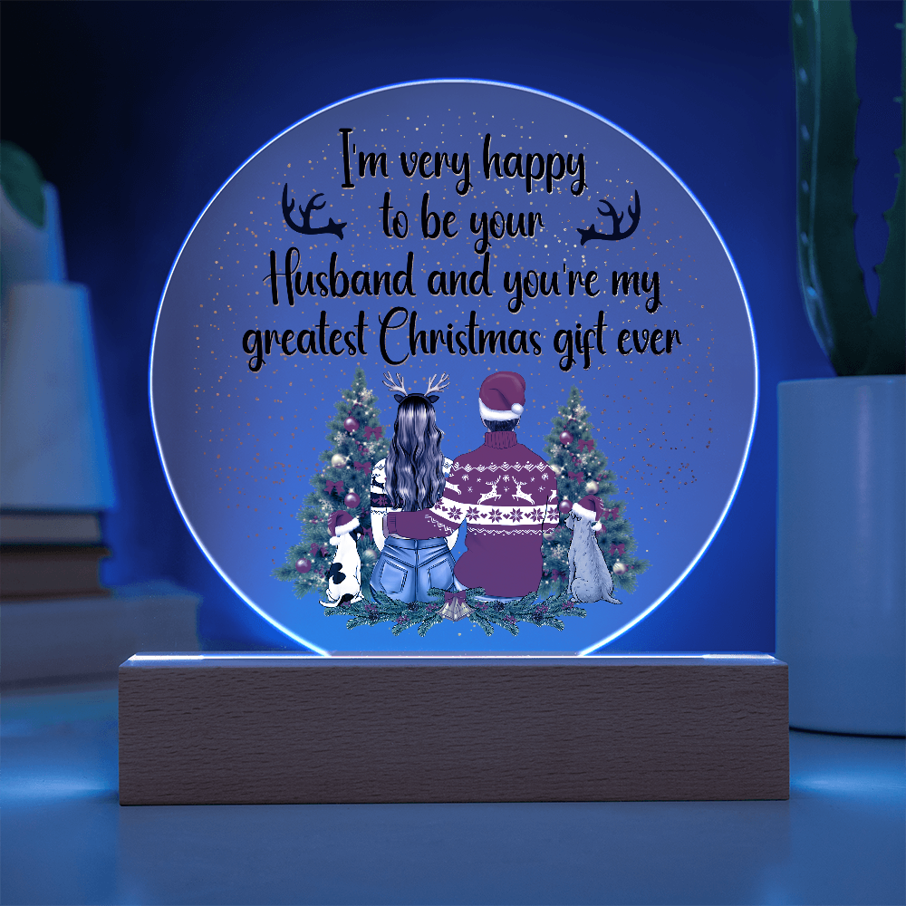 Printed Acrylic Circle Plaque  Husband  To Wife gift - Gift Junction 