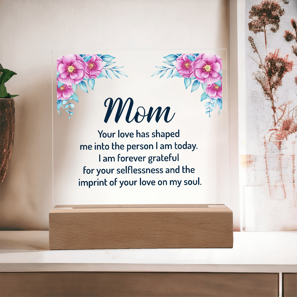 Acrylic heart Customised  plaque, To my Mom Best gift on Mother's Day