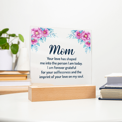 Acrylic heart Customised  plaque, To my Mom Best gift on Mother's Day