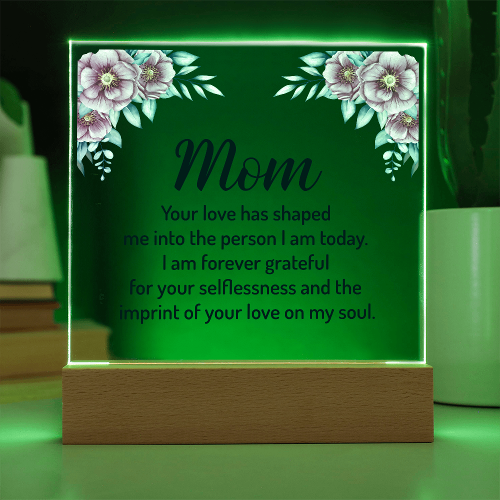 Acrylic heart Customised  plaque, To my Mom Best gift on Mother's Day