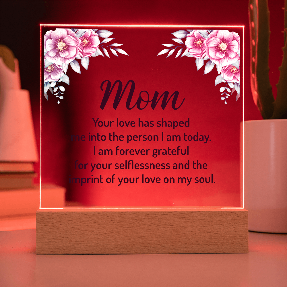 Acrylic heart Customised  plaque, To my Mom Best gift on Mother's Day