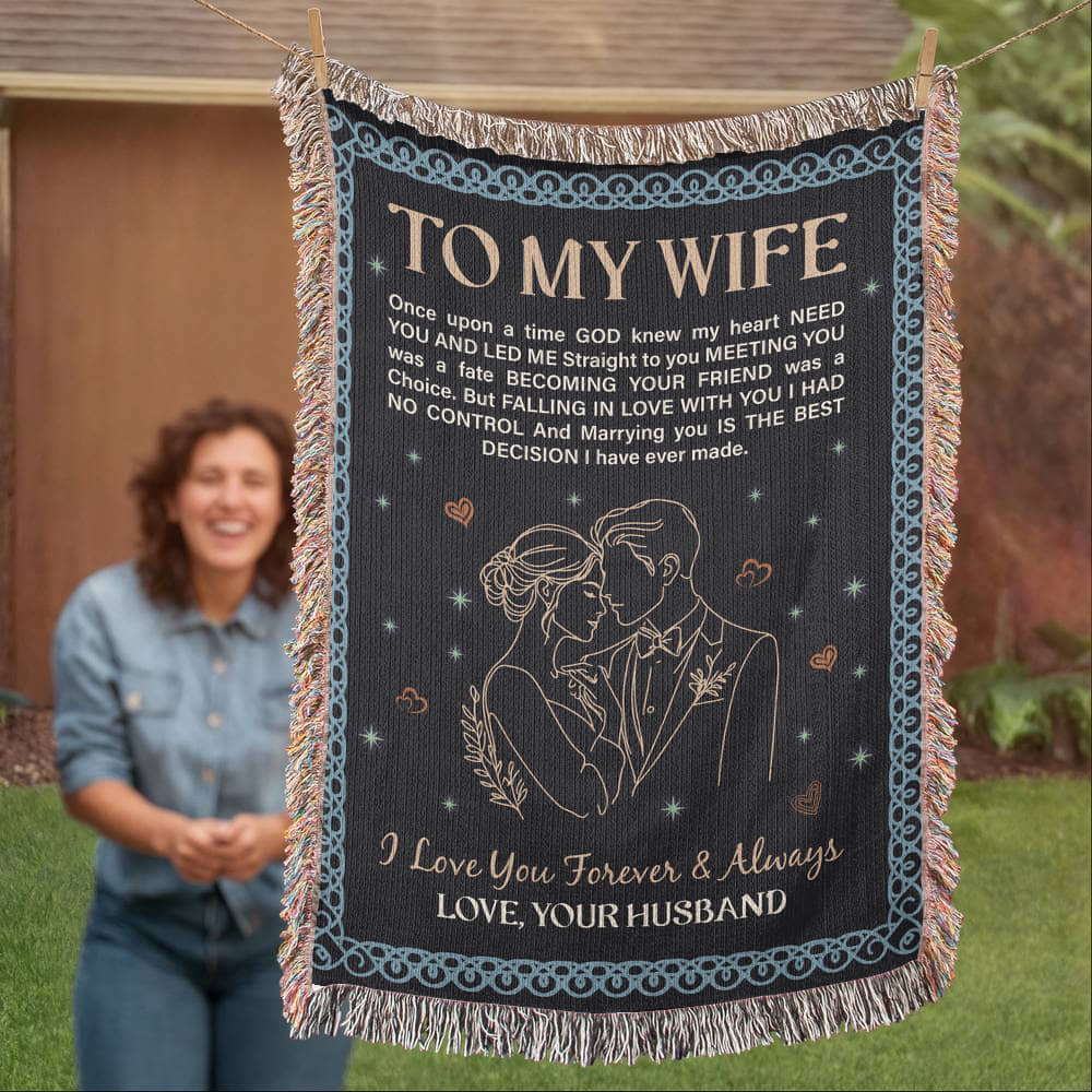 To My Wife - Heirloom Woven Blanket -  Gift Junction