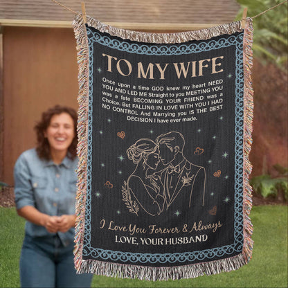 To My Wife - Heirloom Woven Blanket -  Gift Junction