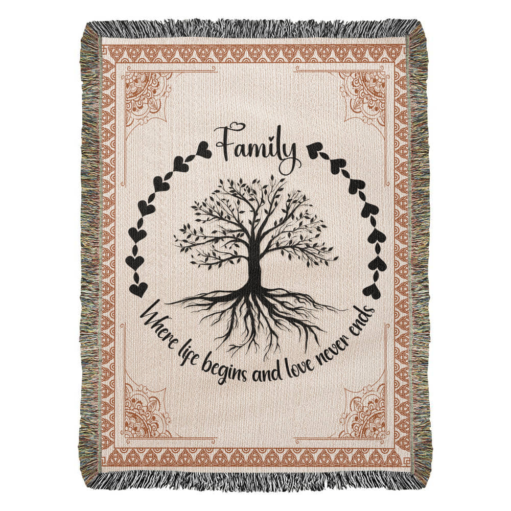 Family Roots, Celtic Tree Woven Blanket -  Gift Junction