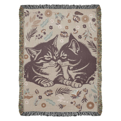 Snuggling Kitties - Woven Blanket -  Gift Junction
