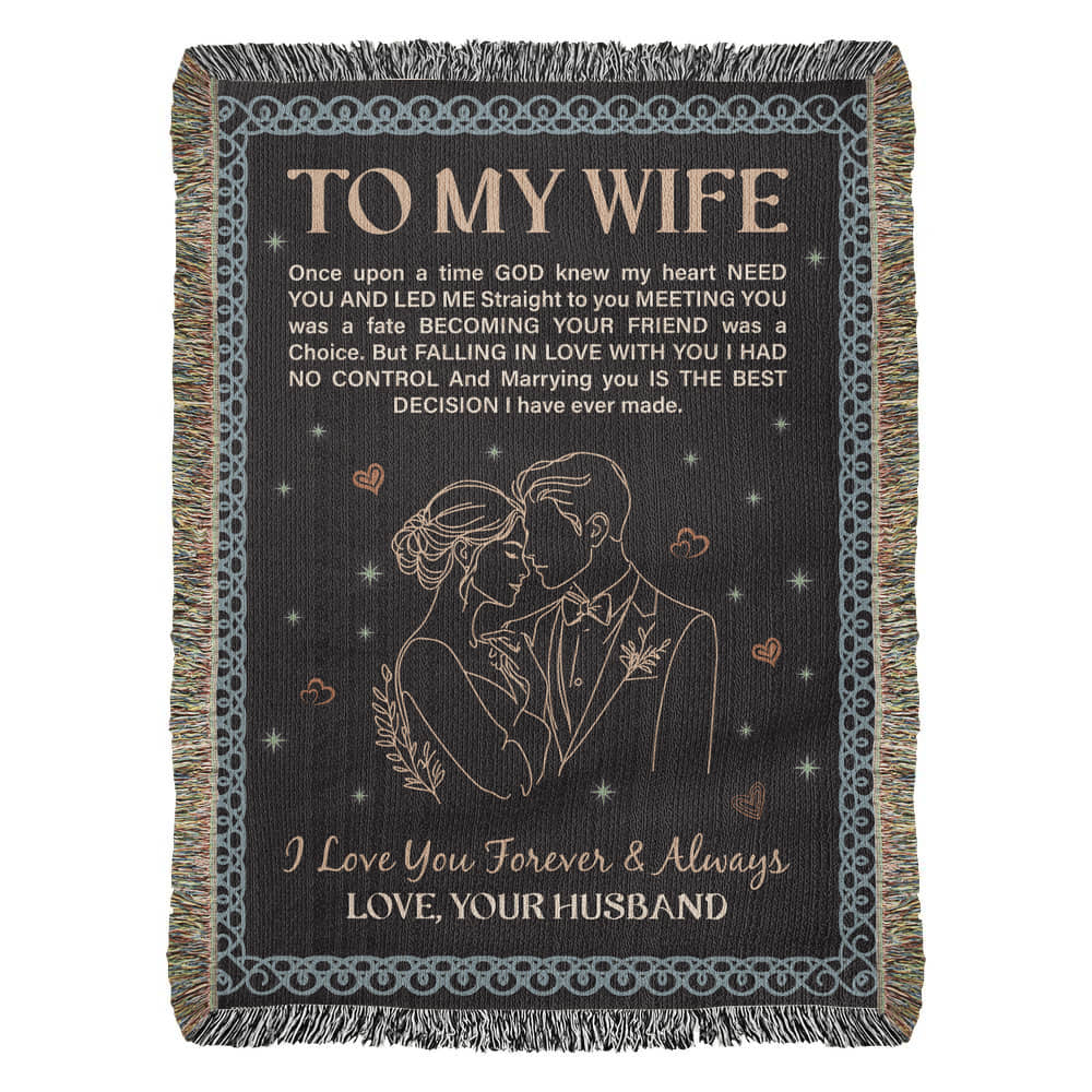To My Wife - Heirloom Woven Blanket -  Gift Junction