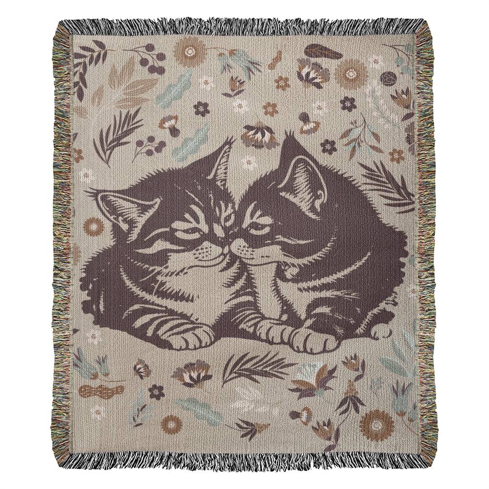 Snuggling Kitties - Woven Blanket -  Gift Junction