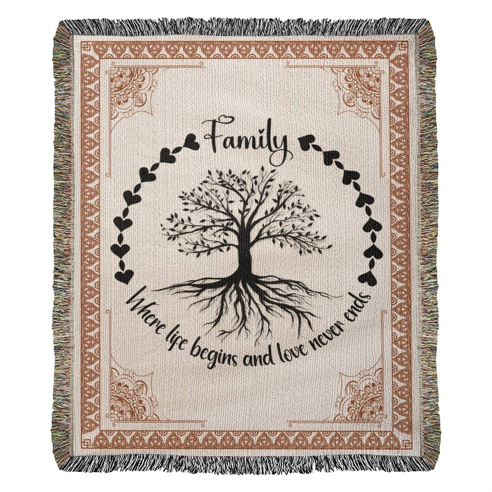 Family Roots, Celtic Tree Woven Blanket -  Gift Junction