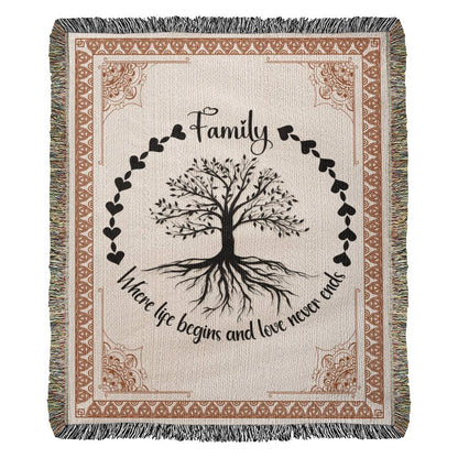 Family Roots, Celtic Tree Woven Blanket -  Gift Junction