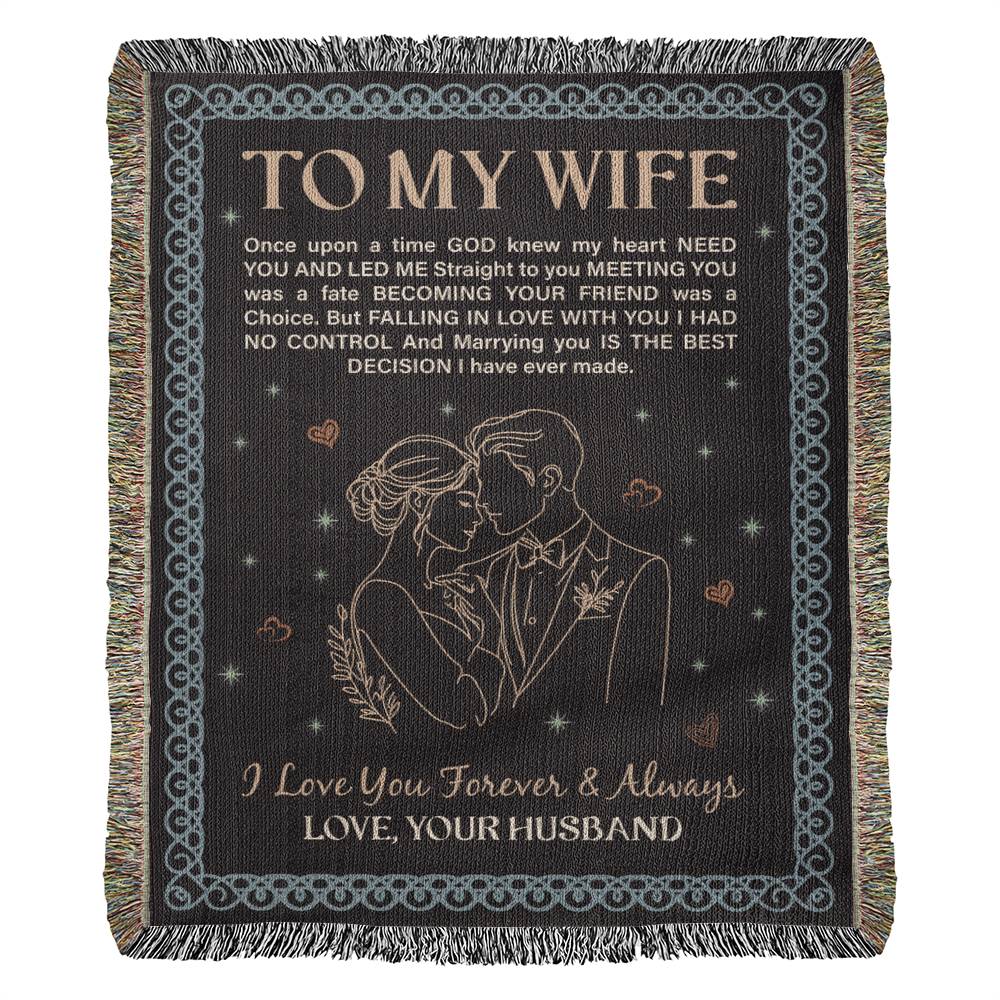 To My Wife - Heirloom Woven Blanket -  Gift Junction