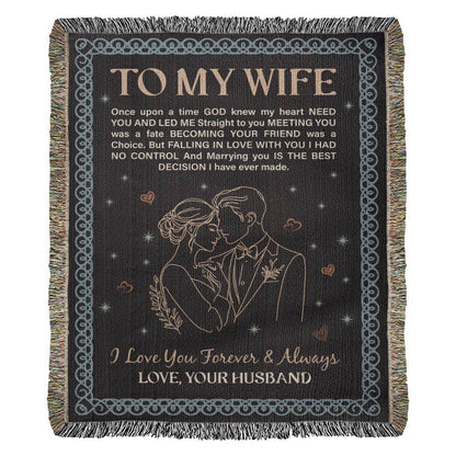To My Wife - Heirloom Woven Blanket -  Gift Junction