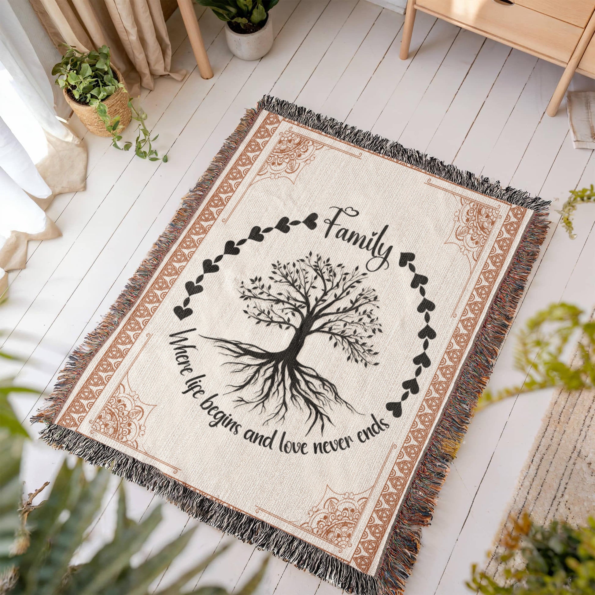 Family Roots, Celtic Tree Woven Blanket -  Gift Junction