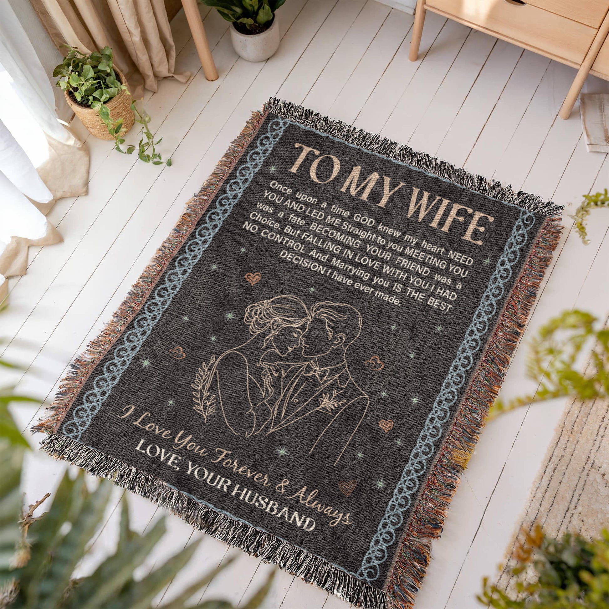 To My Wife - Heirloom Woven Blanket -  Gift Junction