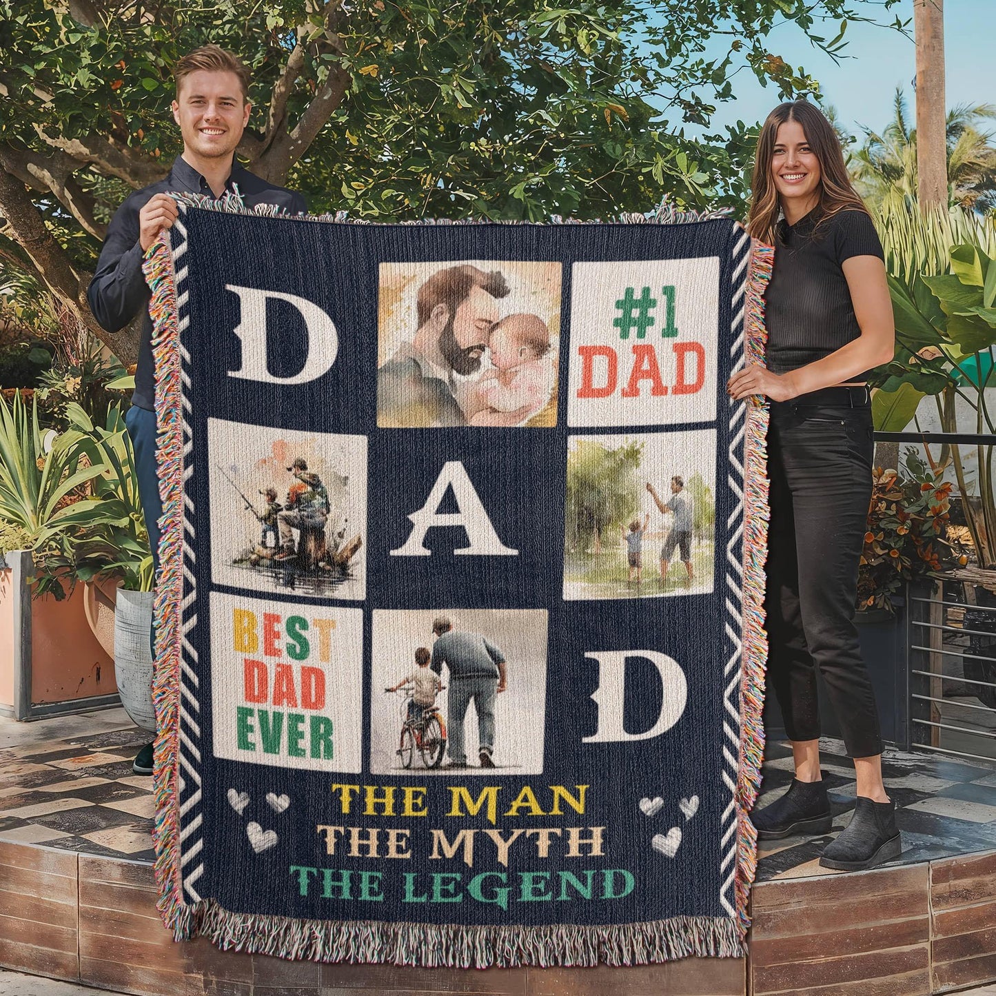 Best Dad Ever - Woven Blanket - Gift Junction 