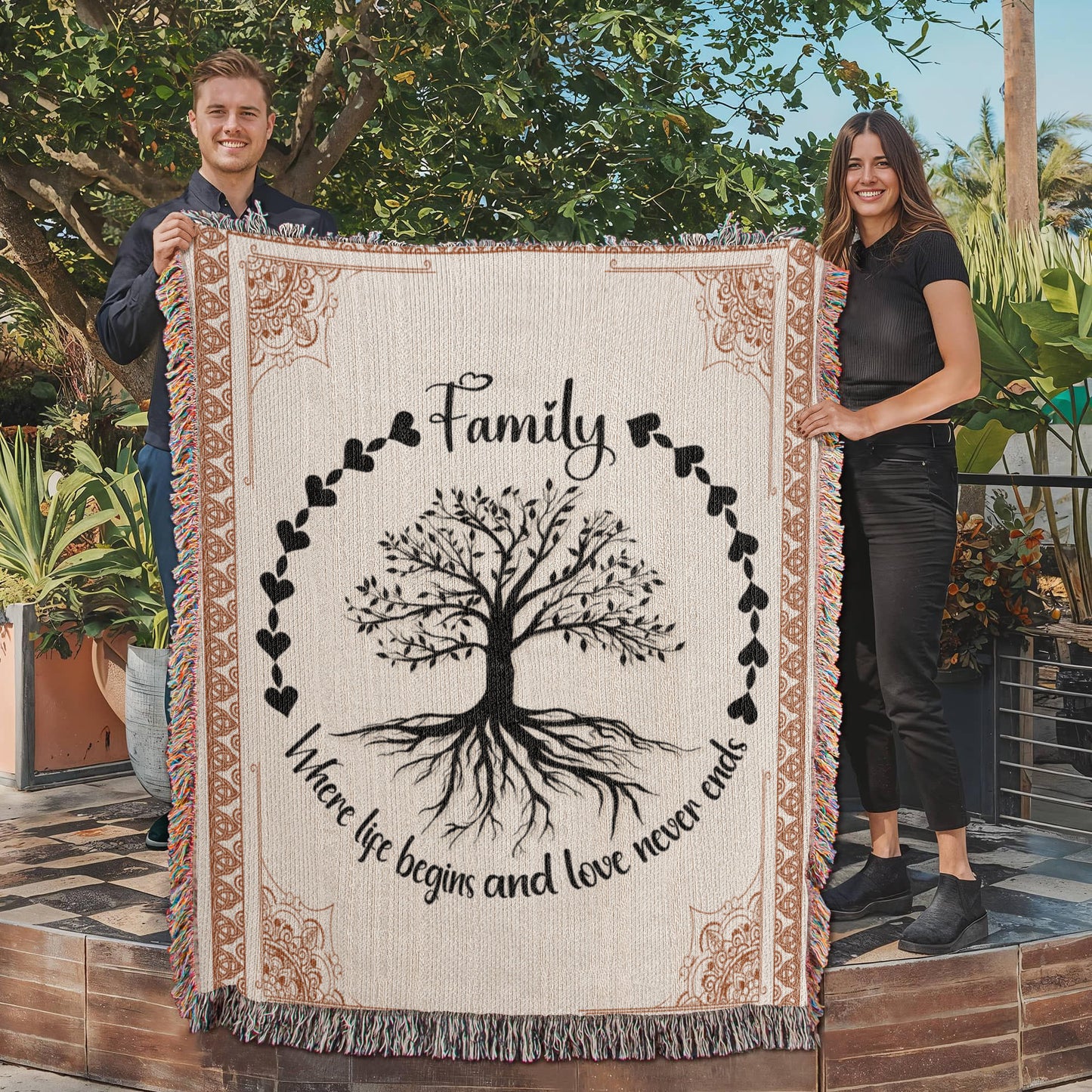 Family Roots, Celtic Tree Woven Blanket -  Gift Junction