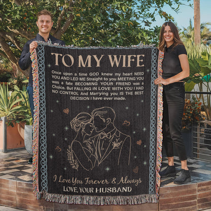 To My Wife - Heirloom Woven Blanket -  Gift Junction
