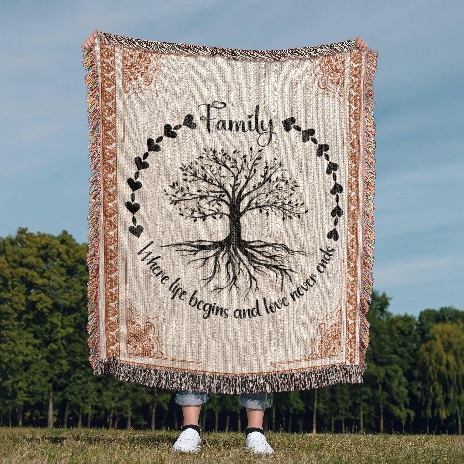 Family Roots, Celtic Tree Woven Blanket -  Gift Junction