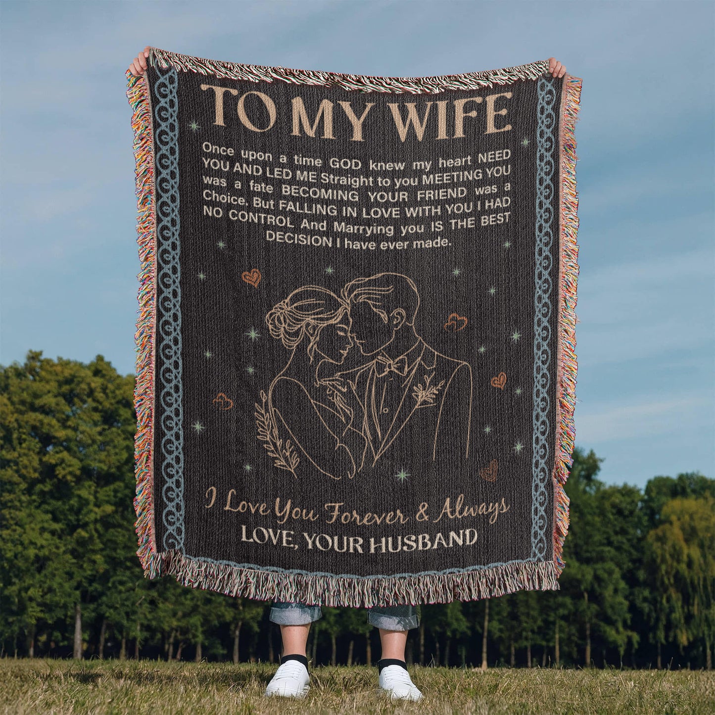 To My Wife - Heirloom Woven Blanket -  Gift Junction