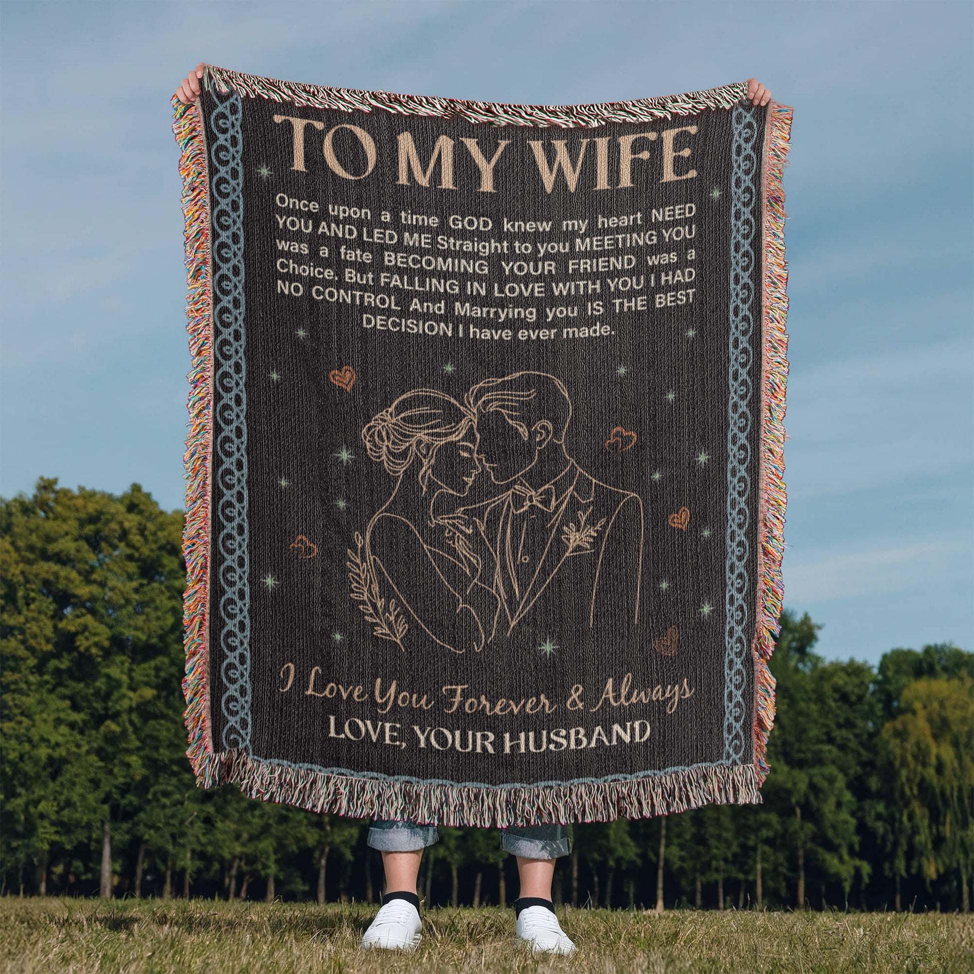 To My Wife - Heirloom Woven Blanket -  Gift Junction