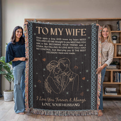 To My Wife - Heirloom Woven Blanket -  Gift Junction