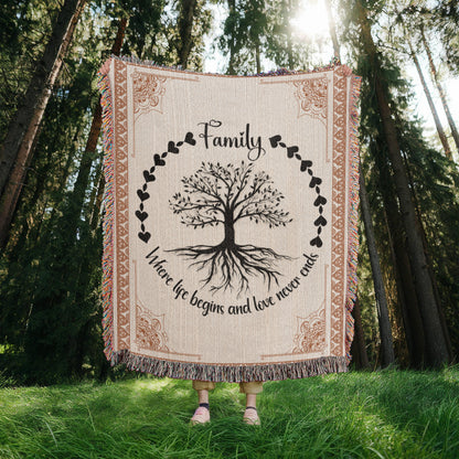 Family Roots, Celtic Tree Woven Blanket -  Gift Junction