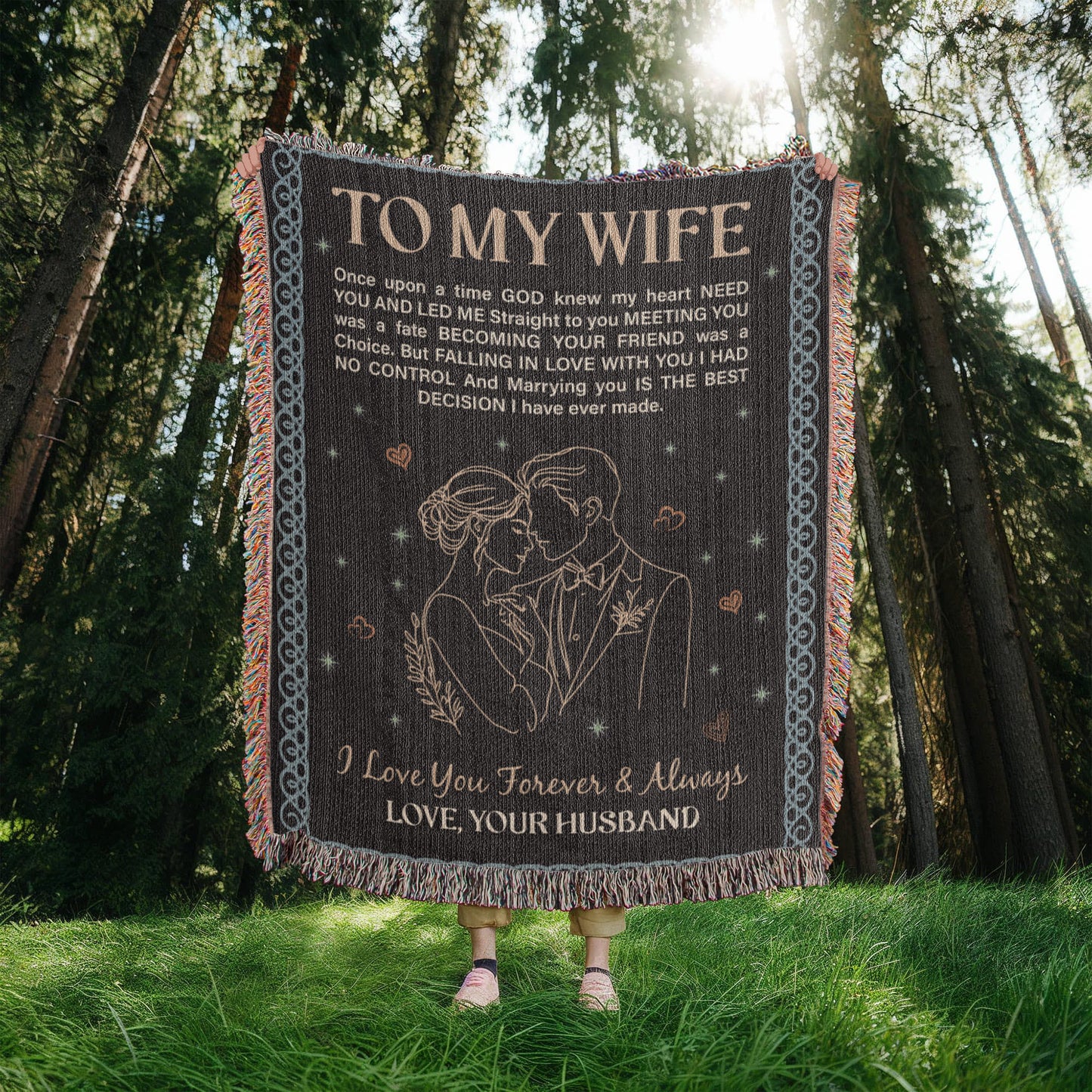 To My Wife - Heirloom Woven Blanket -  Gift Junction