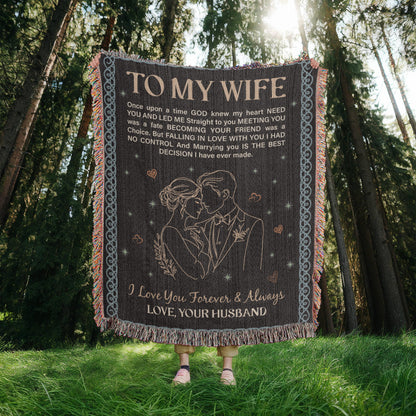 To My Wife - Heirloom Woven Blanket -  Gift Junction