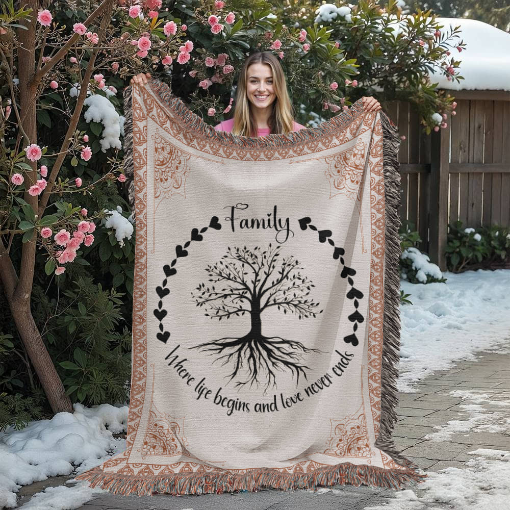 Family Roots, Celtic Tree Woven Blanket -  Gift Junction