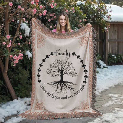 Family Roots, Celtic Tree Woven Blanket -  Gift Junction