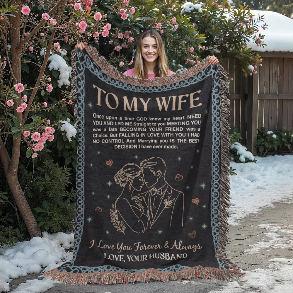 To My Wife - Heirloom Woven Blanket -  Gift Junction